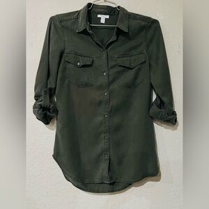 Daily Ritual Women's Tencel Long-Sleeve Utility Shirt size XS